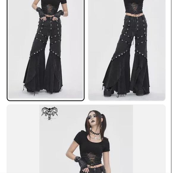 Devil fashion flared eyelet pants - Picture 5 of 6
